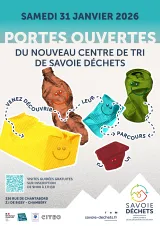 portes ouvertes de savoie d&eacute;chets le samedi 31 janiver 2026 ouverte au public sur inscription en scannant le qr code